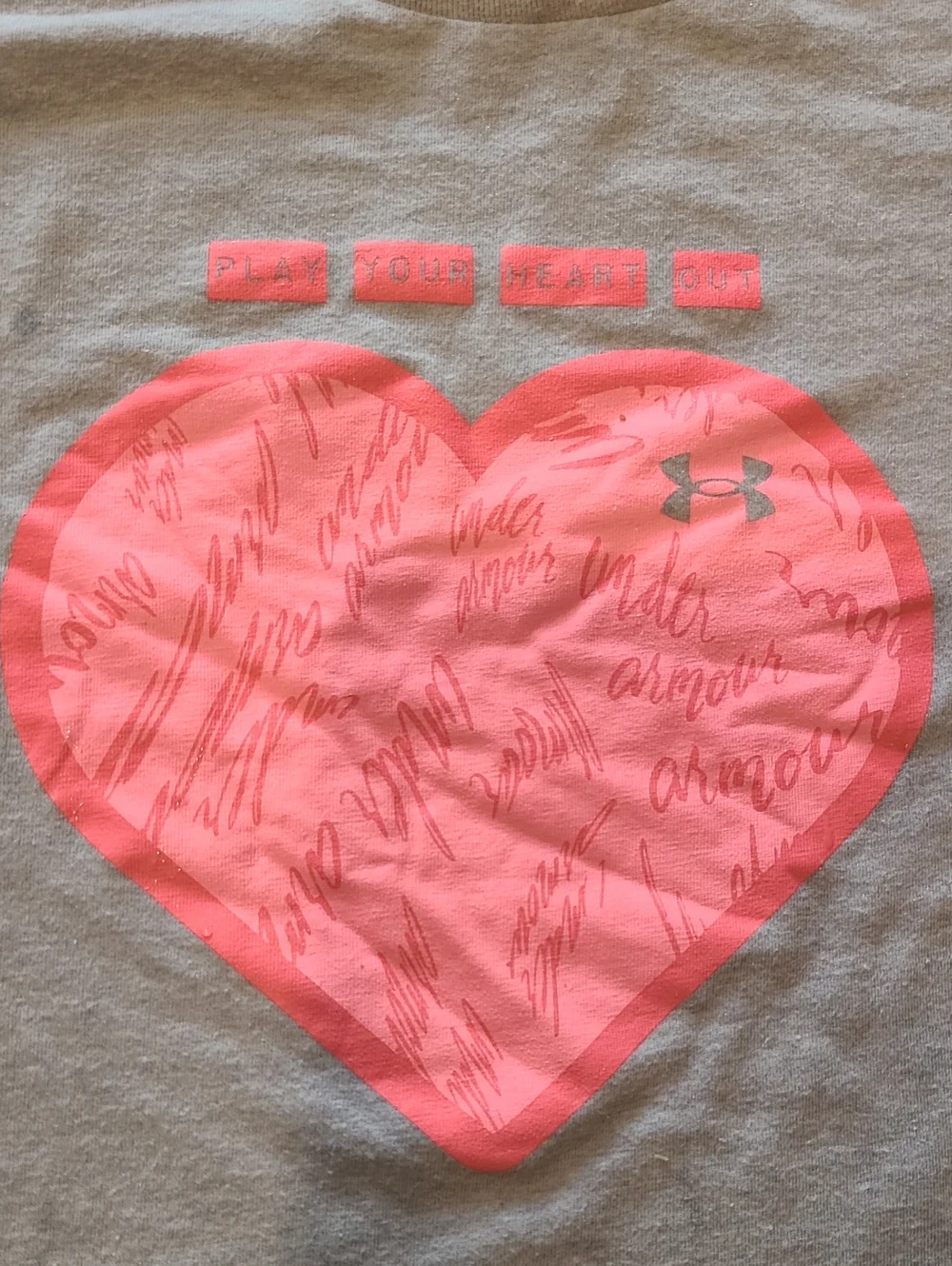 Under Armour Girls' White & Gray T-shirts with Matching Shorts Size Medium